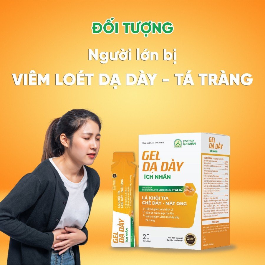 Gel Dạ Dày Ích Nhân Hỗ Trợ Giảm Acid Dịch Vị - Giảm Viêm Loét Dạ Dày Tá Tràng - Bảo Vệ Niêm Mạc Dạ Dày - Hộp 20 Gói
