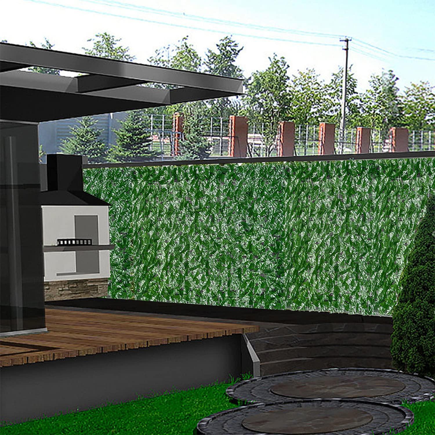 Lá Nhân Tạo Sân Vườn Hàng Rào Riêng Tư, 0.25X3M Hàng Rào Nhân Tạo Tường Vật Có Hoa Trong Nhà Ngoài Trời Thường Xuân Ban Công Trang Trí Hàng Rào