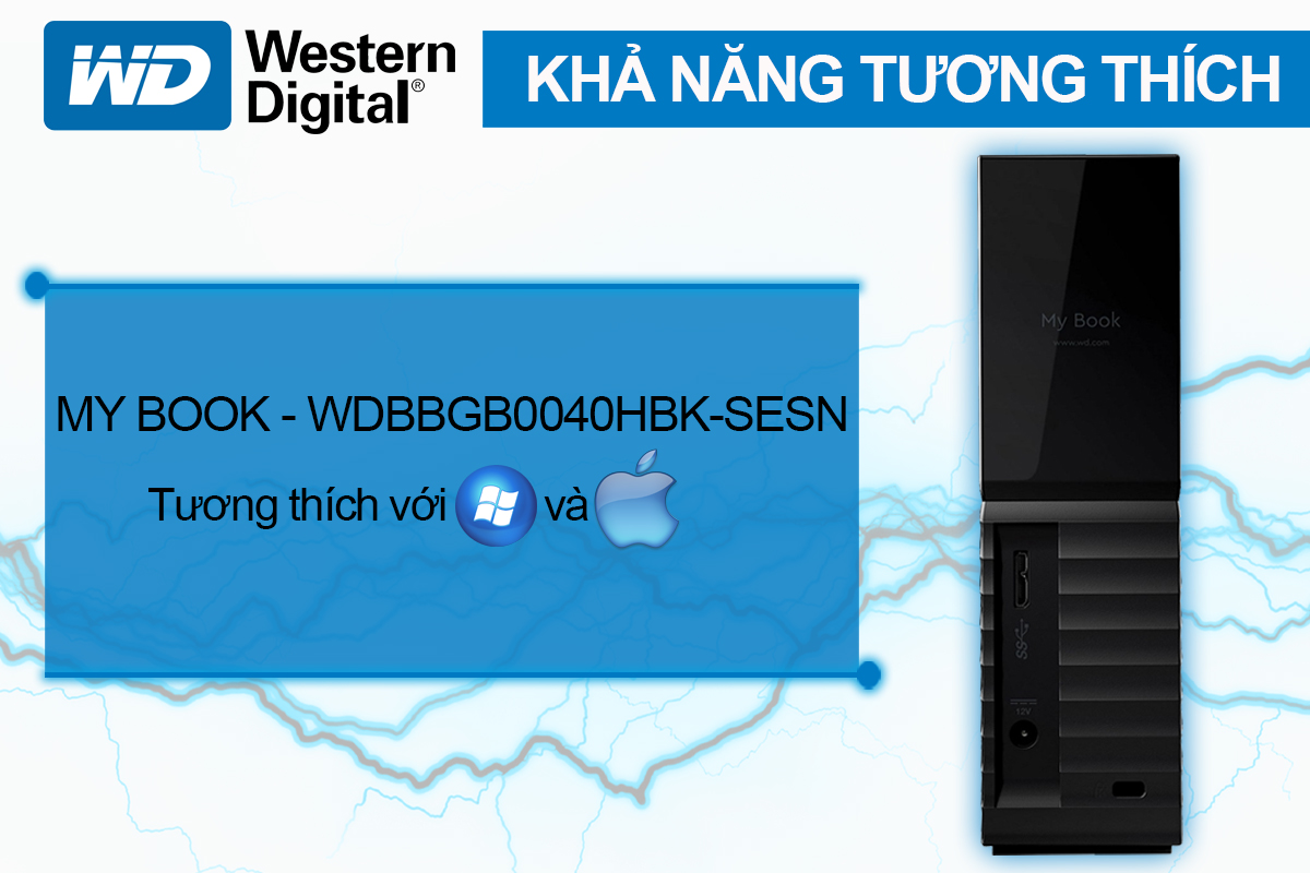 Ổ Cứng Di Động WD My Book 4TB 3.5 USB 3.0 - WDBBGB0040HBK-SESN - Hàng chính hãng