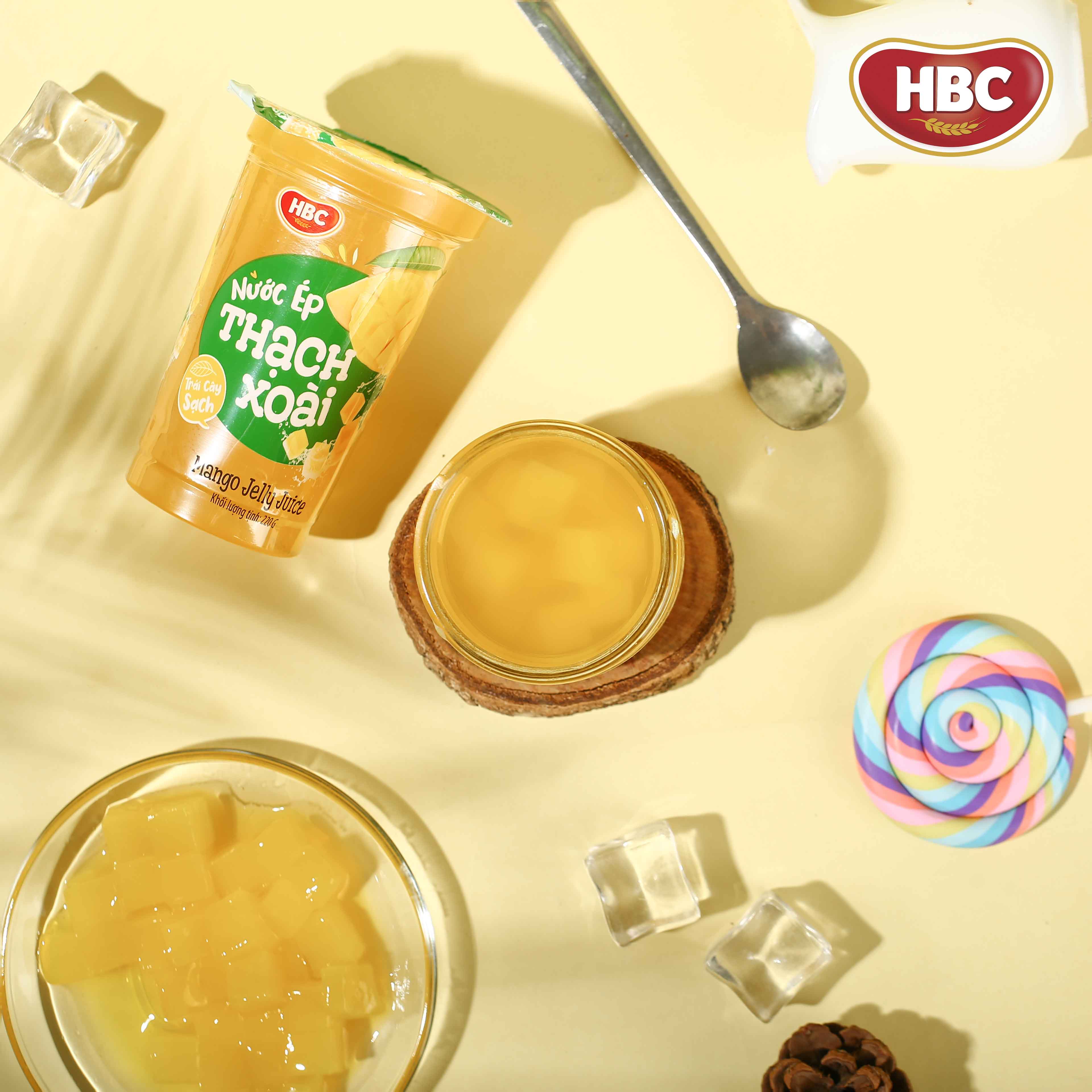 Nước ép thạch Xoài - HBC Foods - 220Gr/Ly - Hành chính hãng