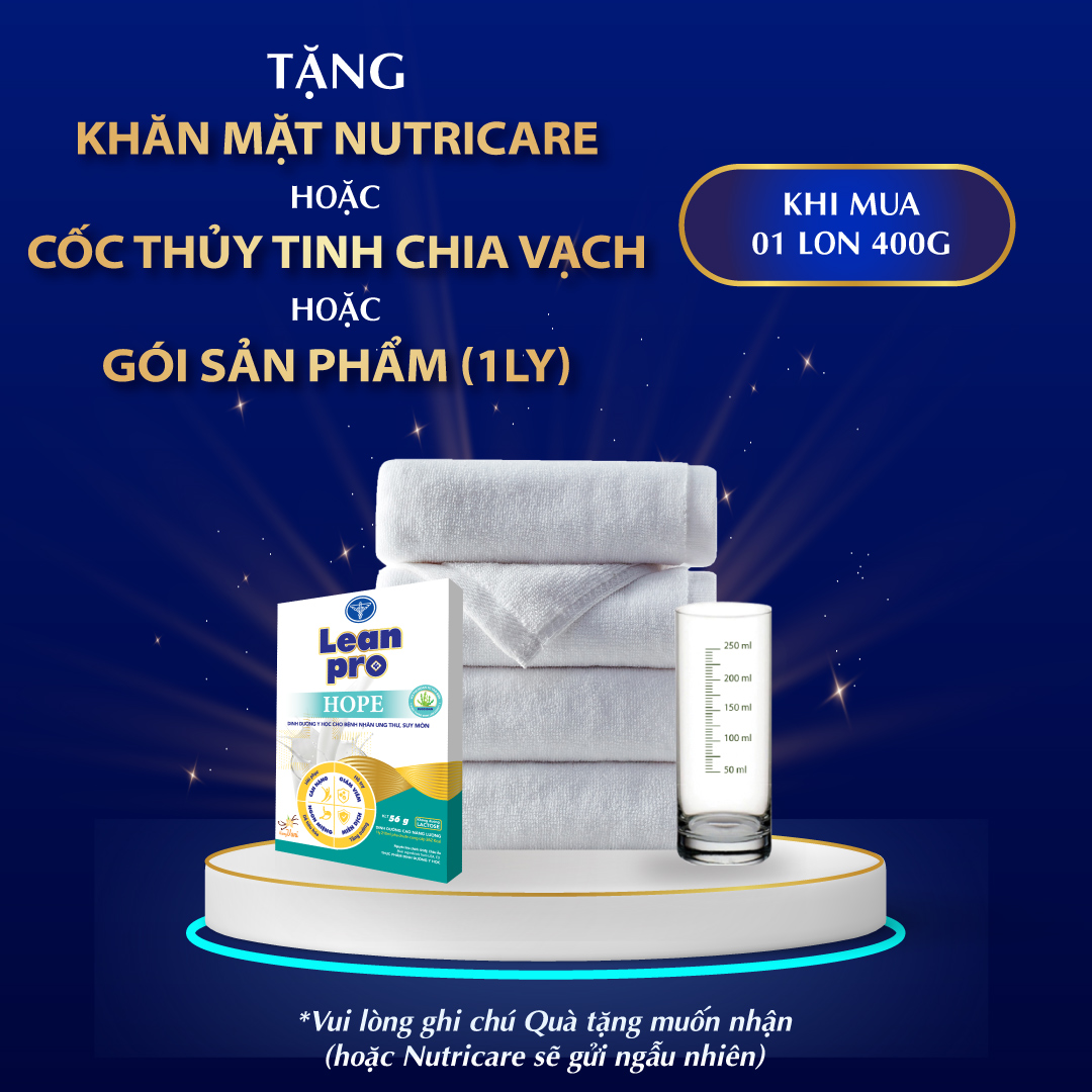 01 lon sữa Leanpro Hope 400g - Dinh dưỡng cho người bệnh ung thư, suy mòn