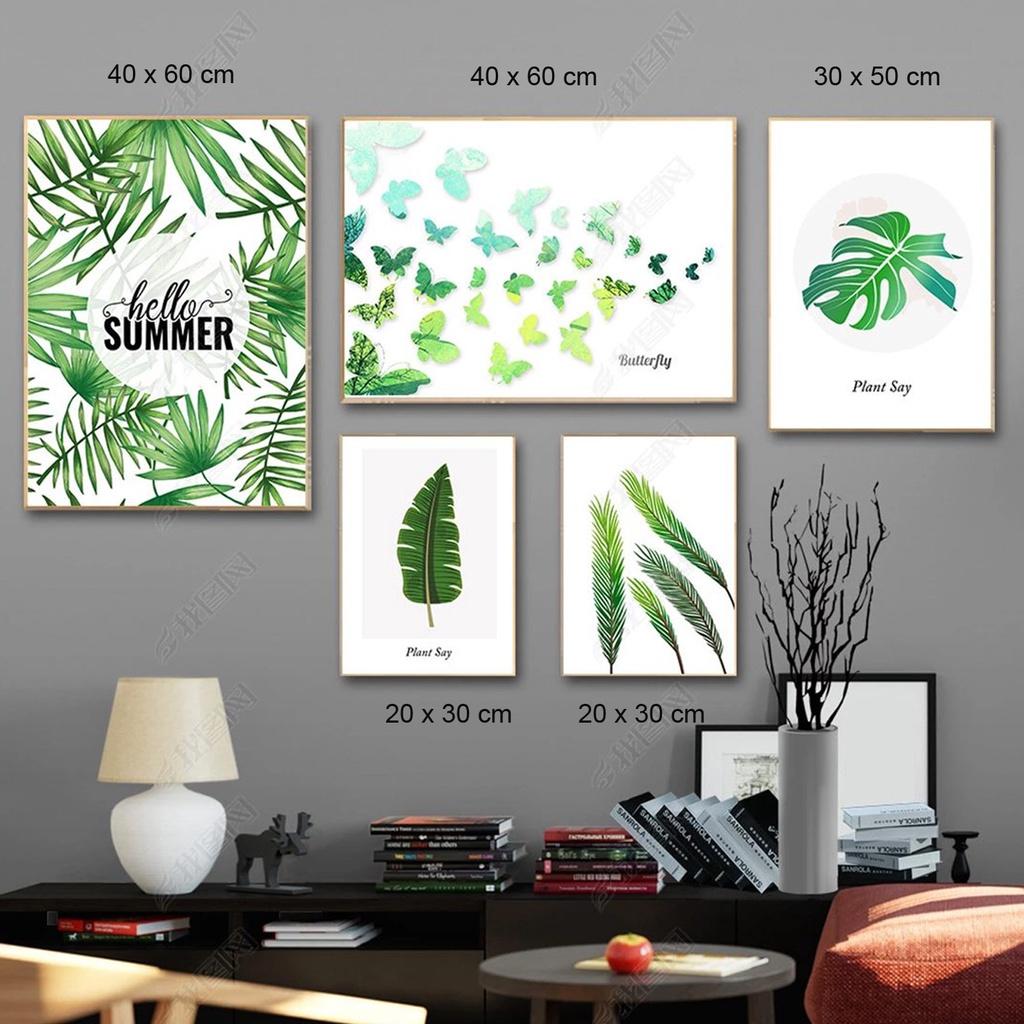 Tranh treo tường lá cây - Tranh canvas hiện đại