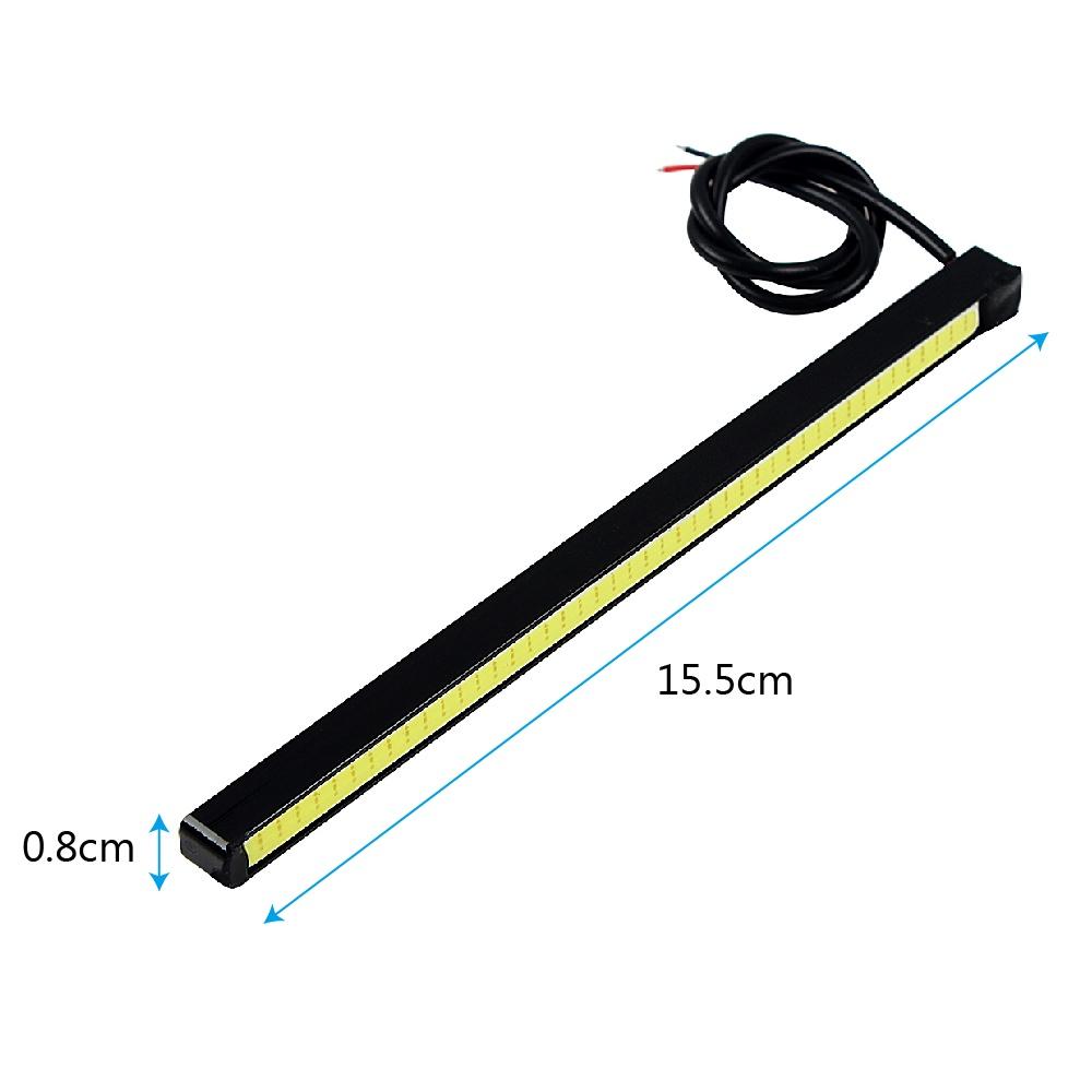 2Pcs Car LED Strip Light Waterproof Daytime Running Light 6000K DC12V DRL COB LED Strip Light Bar LED For Automotive 15.5cm Interior Light External atmosphere Lamp Daytime Running Light