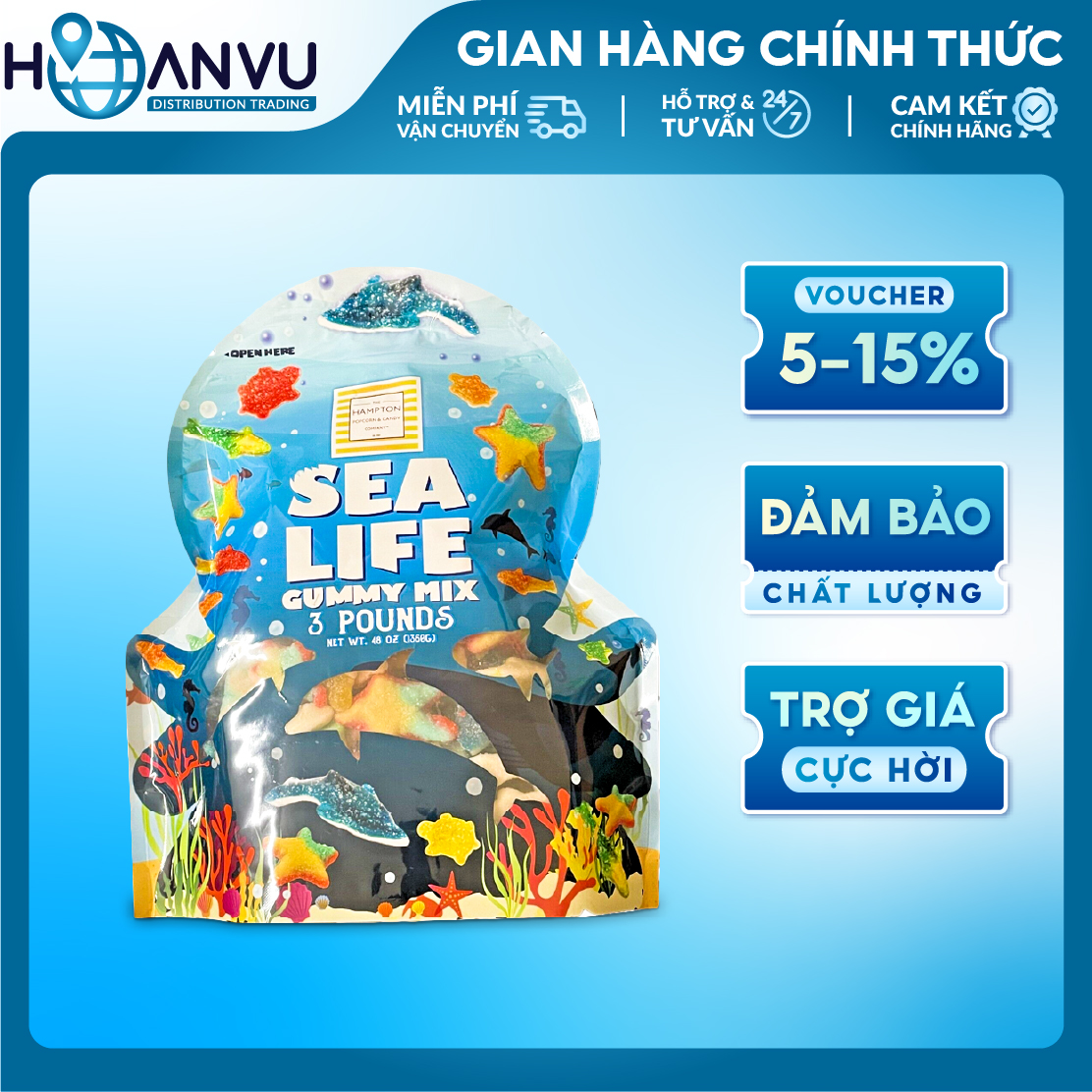 Kẹo dẻo tổng hợp Sea Life Gummy Mix (1.360kg)