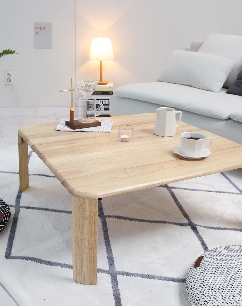 BÀN TRÀ/ SOFA HÀN QUỐC - C TABLE SIZE L - GỖ TỰ NHIÊN