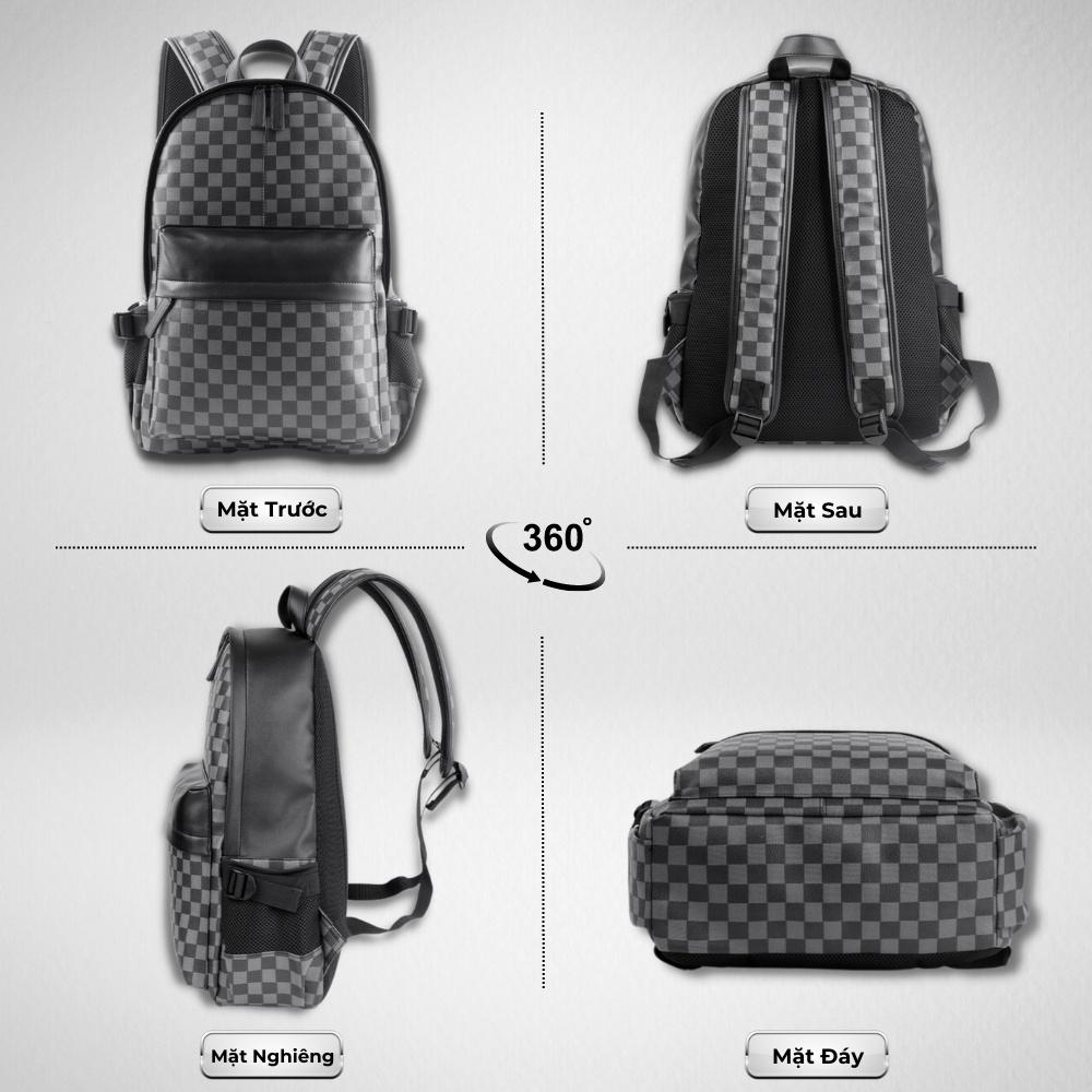 Balo Da Thời Trang Ulzzang Nam Nữ,Da PU Cao Cấp,Đựng Laptop 15,6 inh-Chống nước,Kiểu dáng trẻ trung, cá tính -