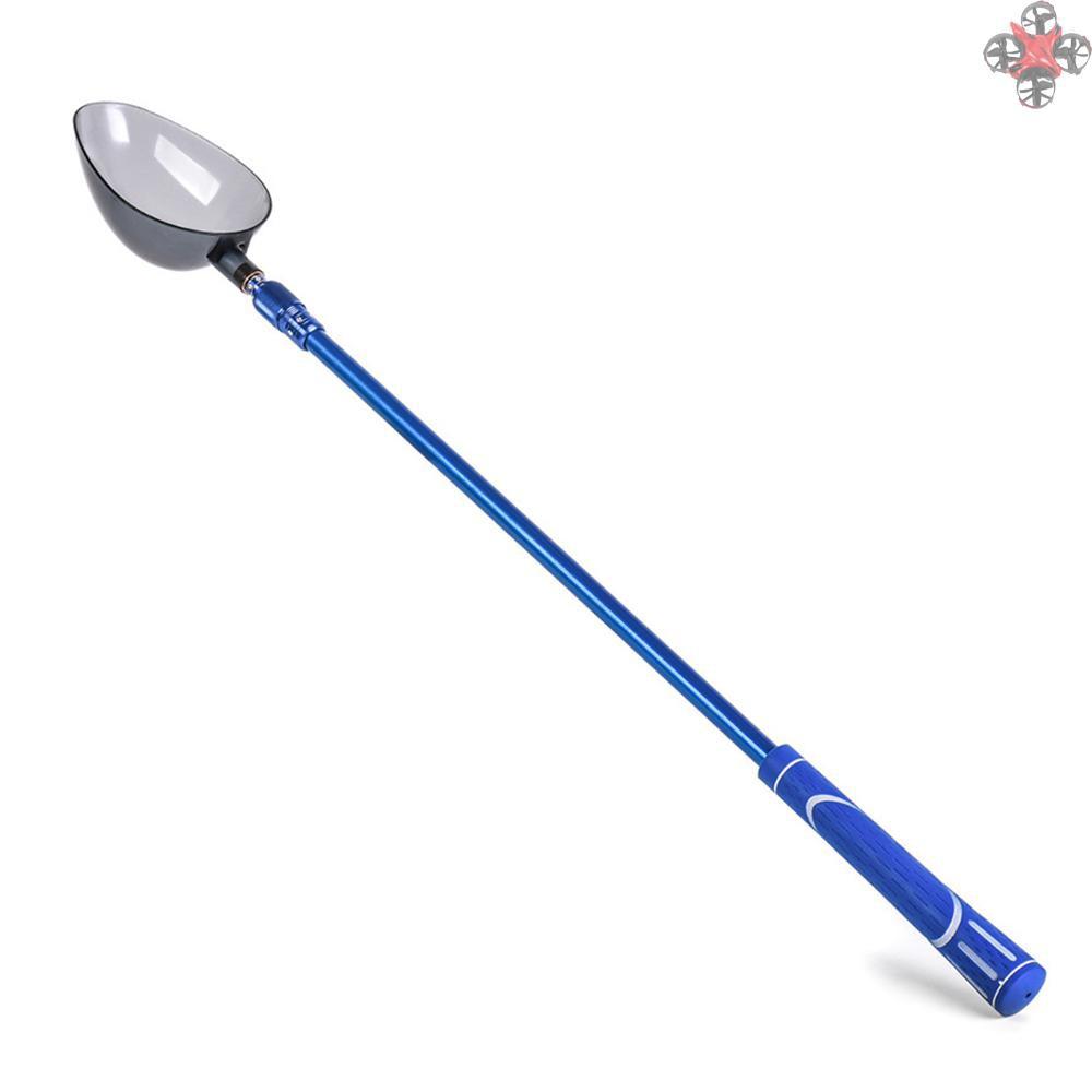 TOP 55 - 95cm Telescopic Aluminum Baiting Throwing Stick Handle with 2 Baiting Spoons Bait Throwers