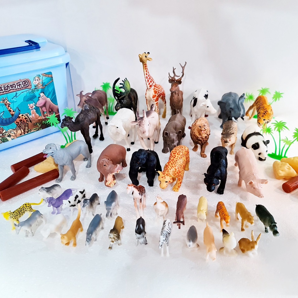 Bộ đồ chơi động vật gồm 58 con vật, đồ chơi giáo dục giúp bé học nhanh và thông minh