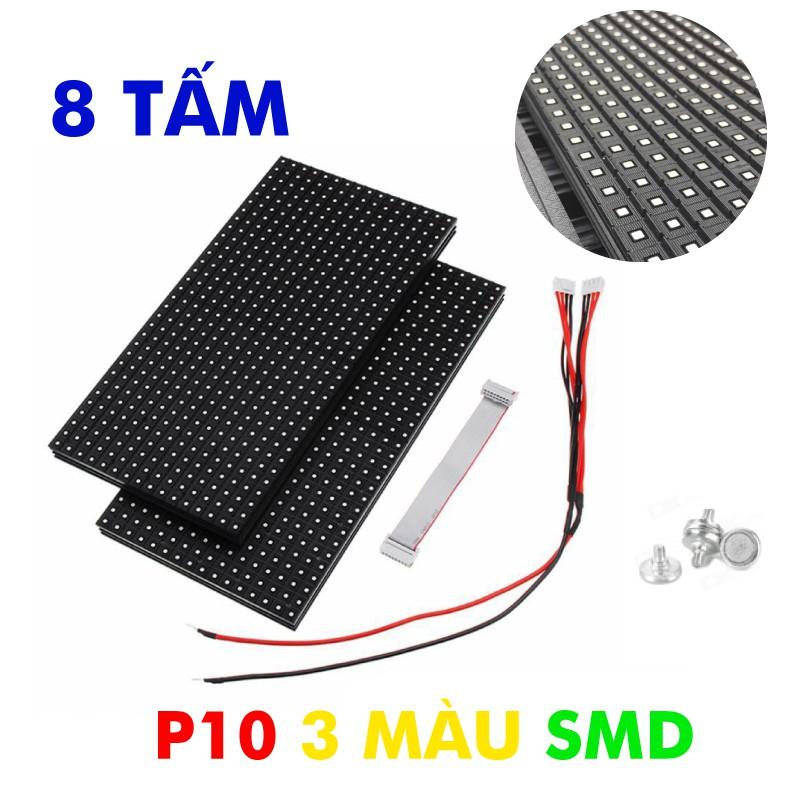 COMBO 8 Tấm P10 3 MÀU SMD - Nguồn 5v - Mạch HD U6BN