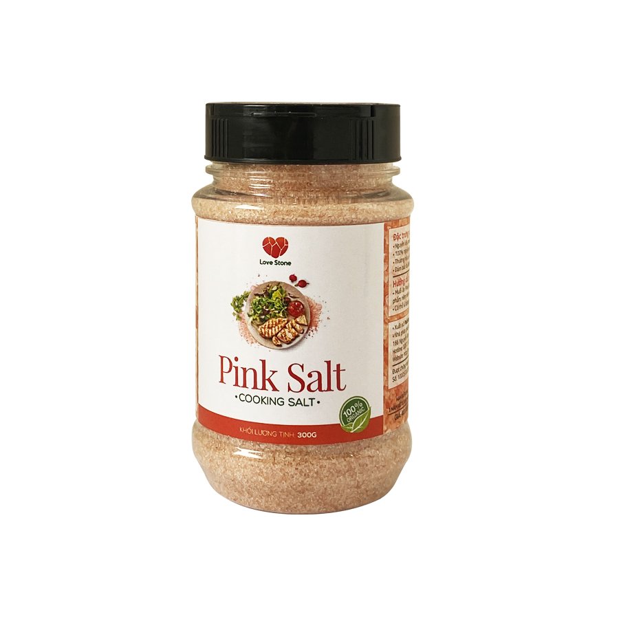 Muối ăn (Pink Salt) Himalaya Love Stone  - Loại 500g – Theo Tiêu Chuẩn Muối Ăn Bộ Y Tế