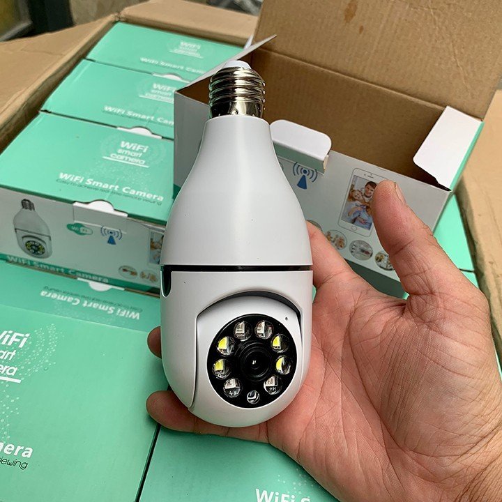 Camera An ninh WiFi Xoay 360° Gắn Đui Bóng Đèn,Tích hợp đèn Led, Đàm Thoại Hai Chiều, Báo Động Chống Trộm,