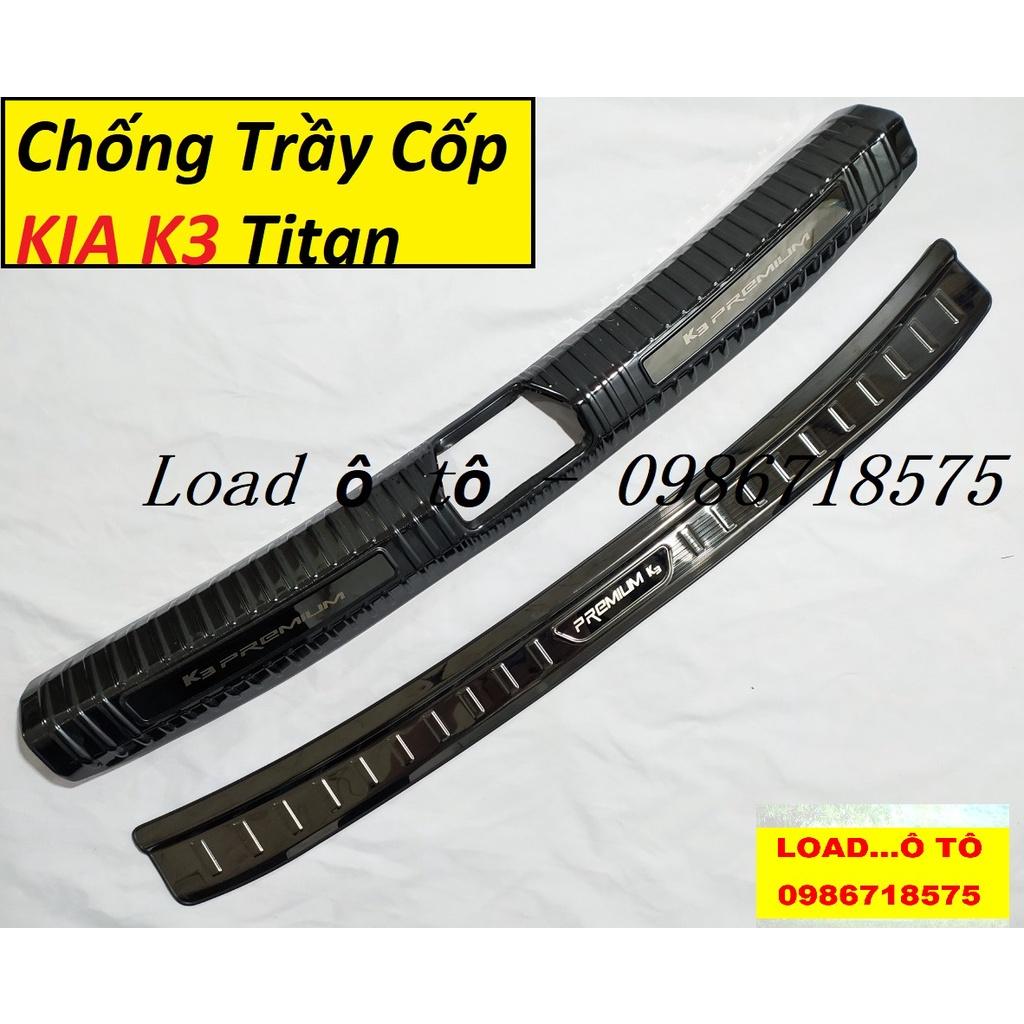 Chống Trầy Cốp, Ốp Bậc Cốp Xe KIA K3 2022-23 Mẫu Titan Cao Cấp, Chữ Bóng Đẹp