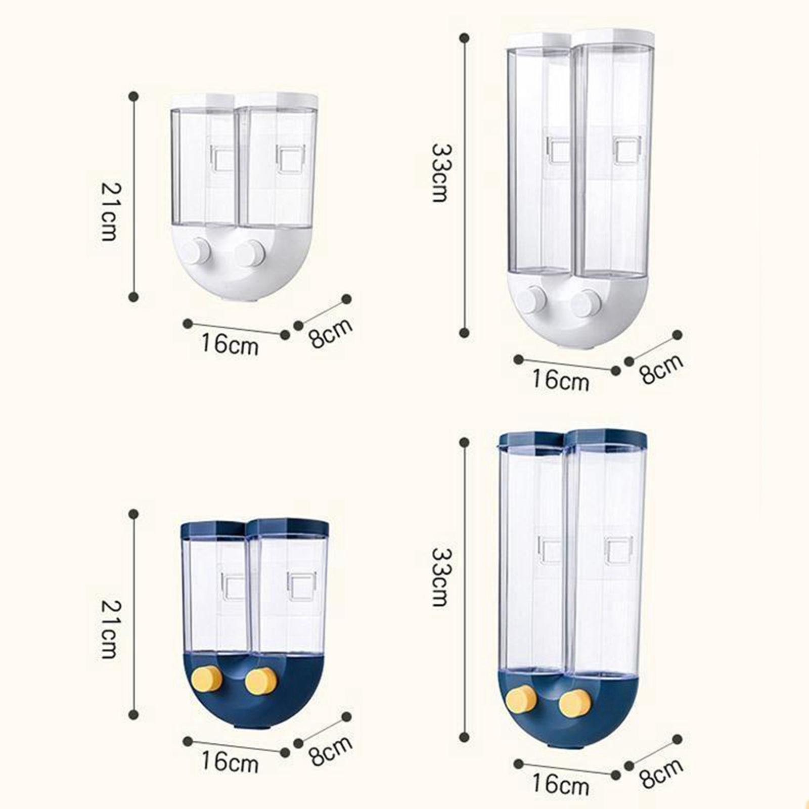 2-3pack Kitchen Food Storage Container Cereal Dispenser Wall Mounted Large White