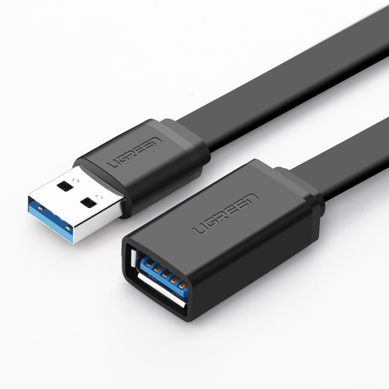 Dây nối dài USB 3.0 dạng dẹt (1 đầu đực, 1 đầu cái) dài 1M UGREEN US129 10806 - Hàng Chính Hãng