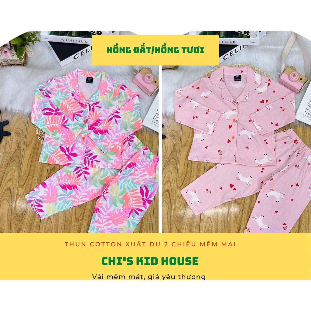 ĐỒ BỘ DÀI TAY/ PYJAMA THUN COTTON 2 CHIỀU XUẤT DƯ CHO BÉ MẶC NGỦ 9-25KG