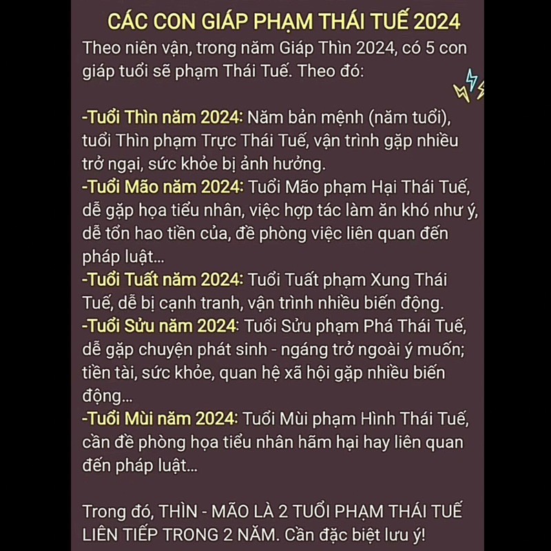 KIM BÀI THÁI TUẾ NĂM 2024