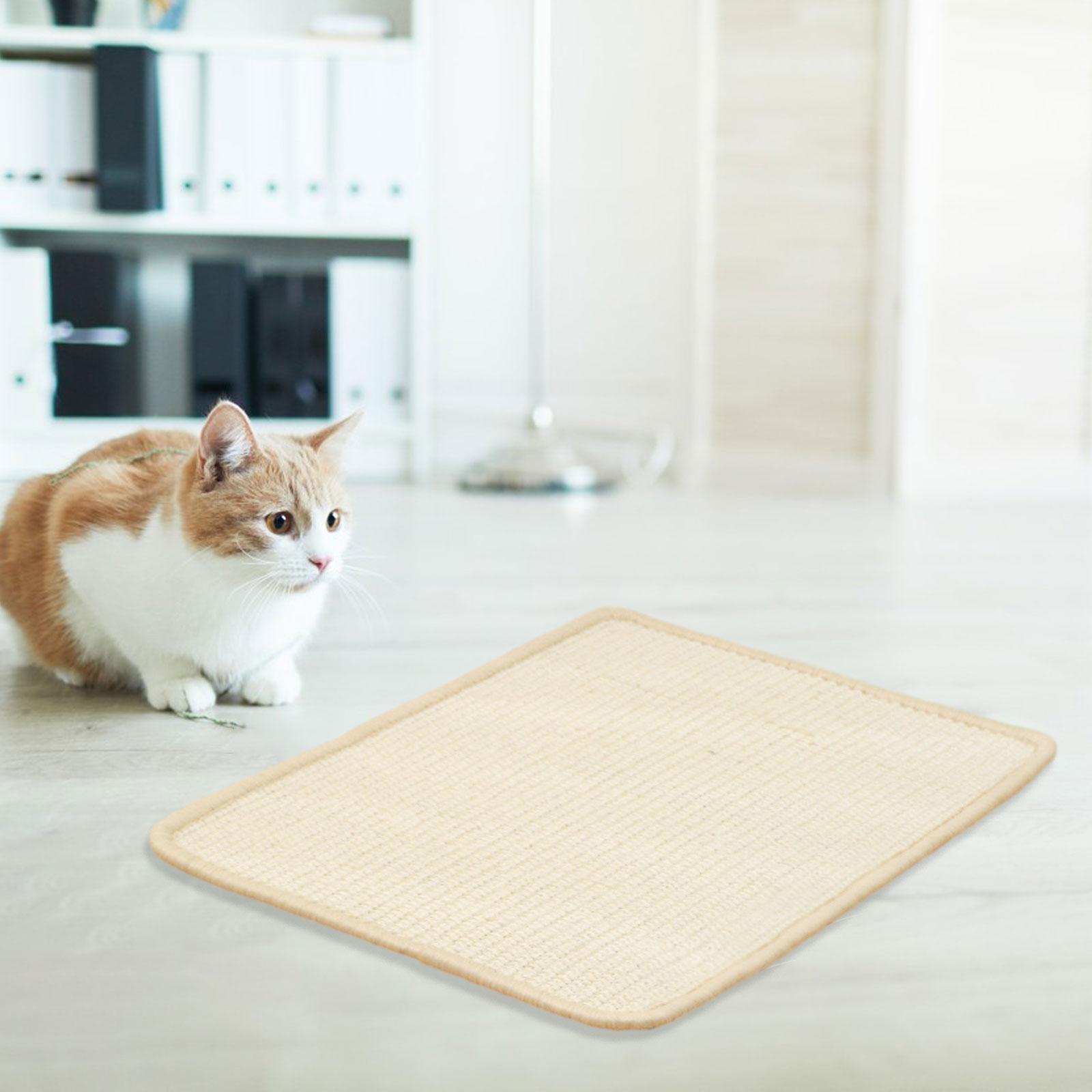 Cat Scratch Mat, Cat Floor Scratching Pad, Wear Resistant Horizontal Sisal Cat Scratching Pad for Bed Carpet Couch Sofa