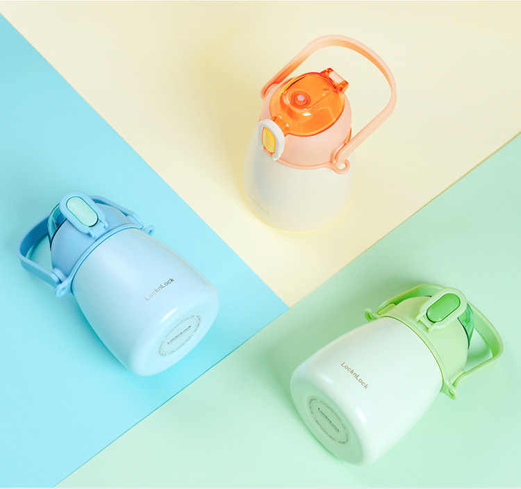 Bình giữ nhiệt LocknLock 1-1.5L LHC3311 LHC3312 - Hàng chính hãng thép không gỉ, nắp bật 1 chạm, có dây deo quai xách tiện lợi -