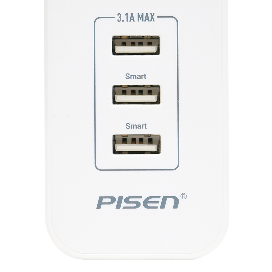 Ổ Cắm Điện Pisen 303-EP (3 x AC, 3 x USB)