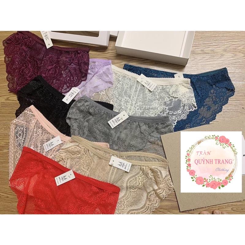 Sét quần lót đóng hộp Quần Lót Nữ Ren thiết kế họa tiết ren xuyên thấu Sexy
