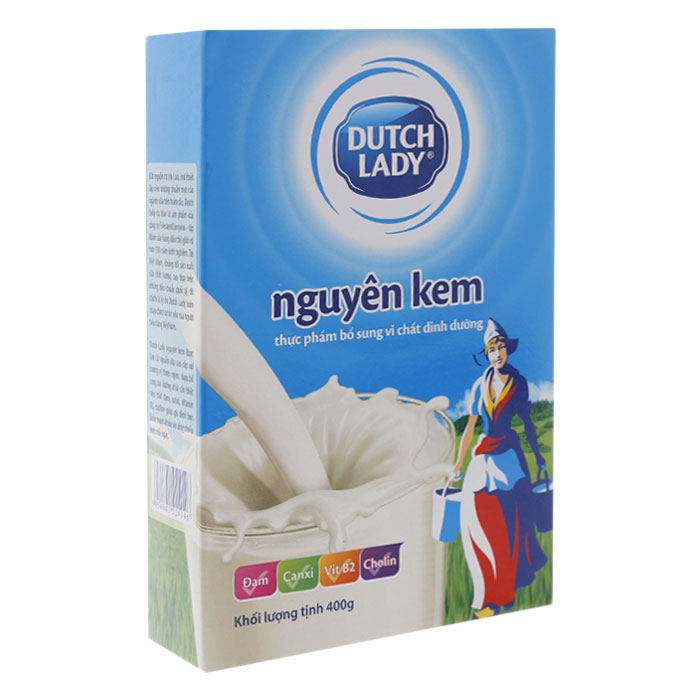 Sữa Bột Nguyên Kem Dutch Lady Cô Gái Hà Lan Hộp Giấy