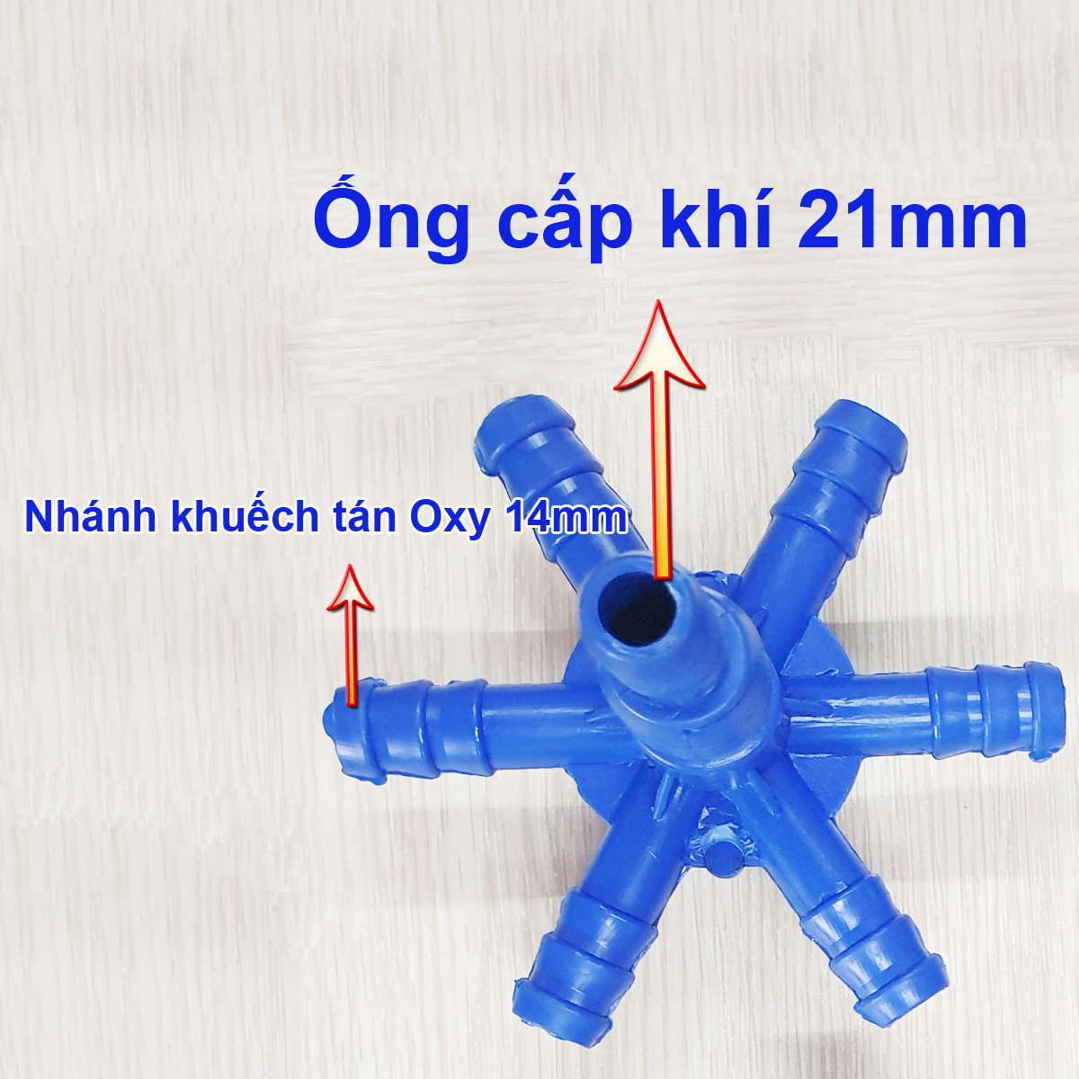 Giá chia hoa mai 6 nhánh ống nối 21mm + 2m ống nano tube đen
