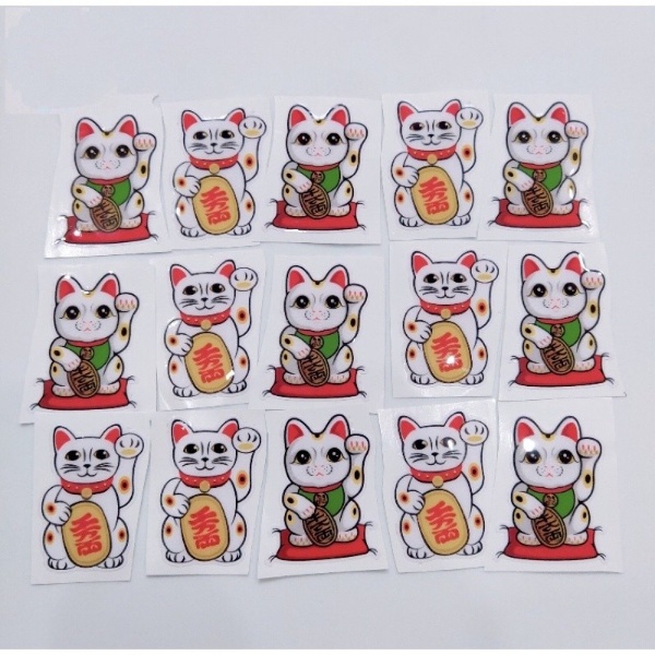 Tem Nổi Mèo Thần Tài May Mắn Chiêu Tài Lộc 4cm x 6cm