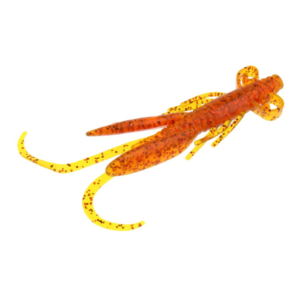 10Pcs Soft Worm Shrimp Fishing Lure Tackle Jig Wobbler Bait Freshwater