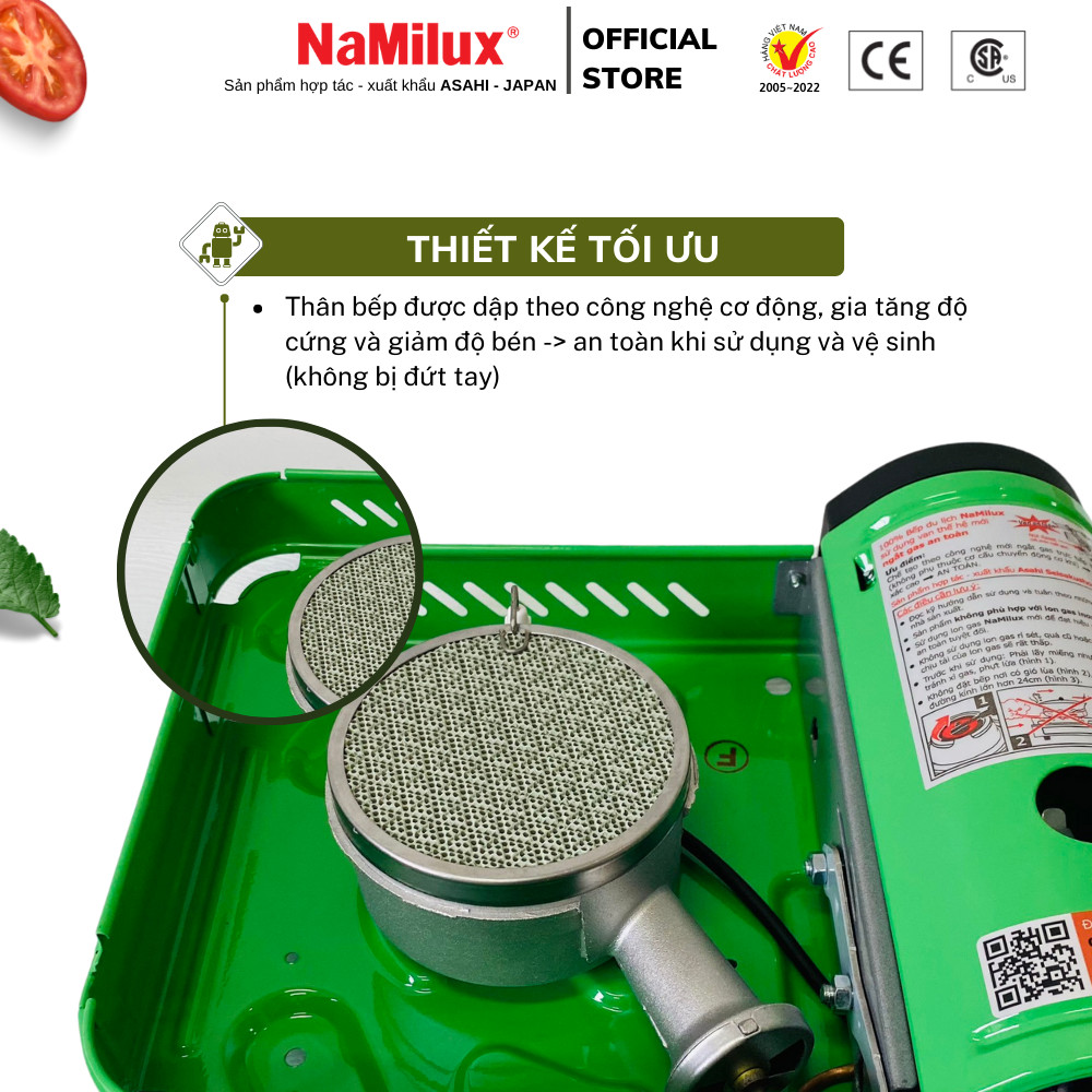 Bếp Gas Mini (Du Lịch) Hồng Ngoại NaMilux NH-P2771PS│Thiết Kế Nhỏ Gọn, Tiết Kiệm Diện Tích│Hàng Chính Hãng