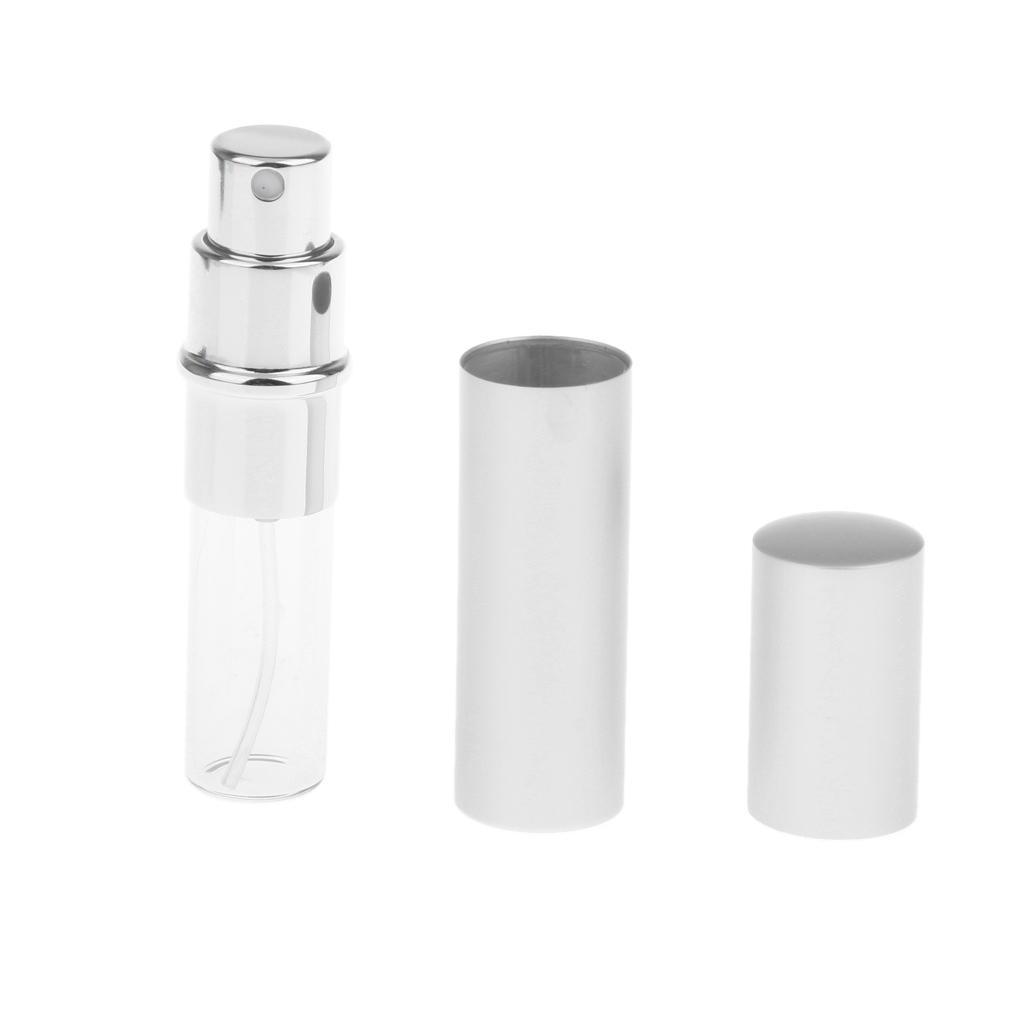 2pcs Portable Perfume Aromatherapy Container Leaking Proof Atomizer Empty Refillable Mist Spray Bottles - Silver and Blue