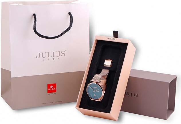 Đồng Hồ Nữ Julius Star Hàn Quốc JS-003C Dây Thép - Màu Đồng