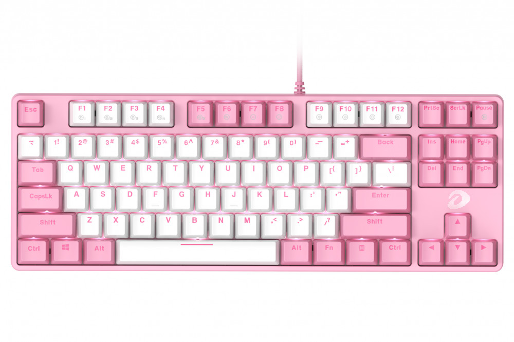 Bàn phím cơ Gaming DAREU EK87 PINK-WHITE (PINK-LED Red D switch) - Hàng Chính Hãng