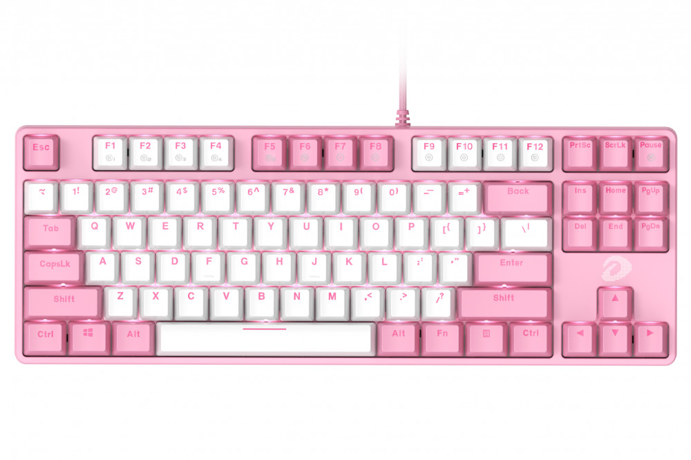 Bàn phím cơ Gaming DareU EK87 Pink White - Hàng Chính Hãng