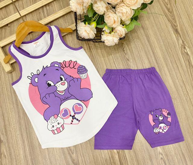 BỘ BA LỖ COTTON 4C BÉ GÁI SIZE ĐẠI - Đồ bộ trẻ em