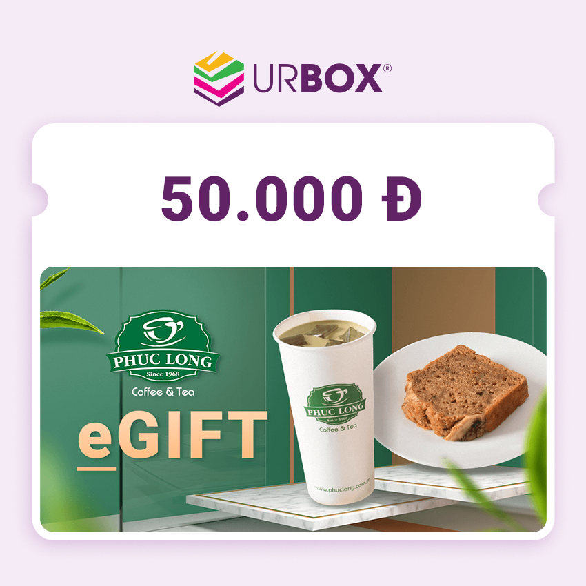 Evoucher Phúc Long trị giá 50,000đ áp dụng toàn Menu tại tất cả các chi nhánh Phúc Long trên Toàn Quốc