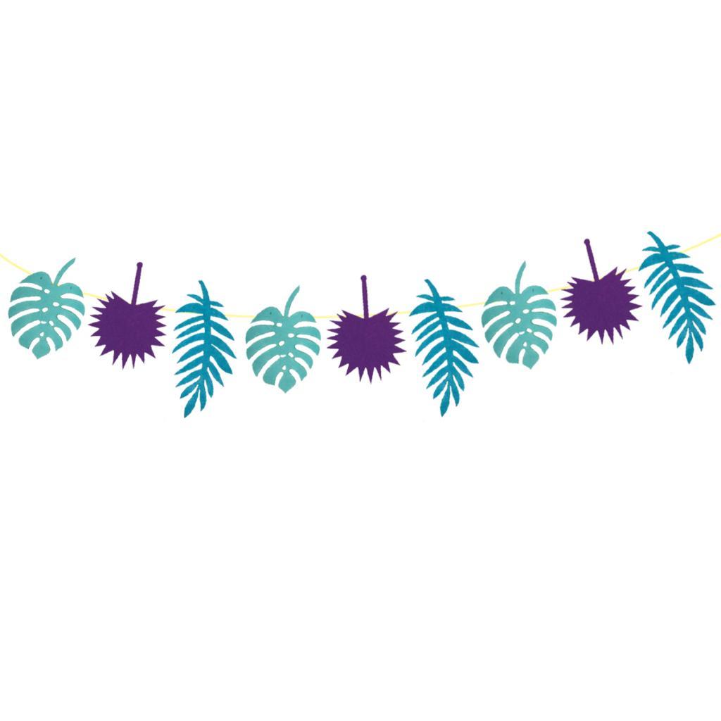 Hawaiian Tropical Leaves Leaf Banner Garland Luau Party Decoration