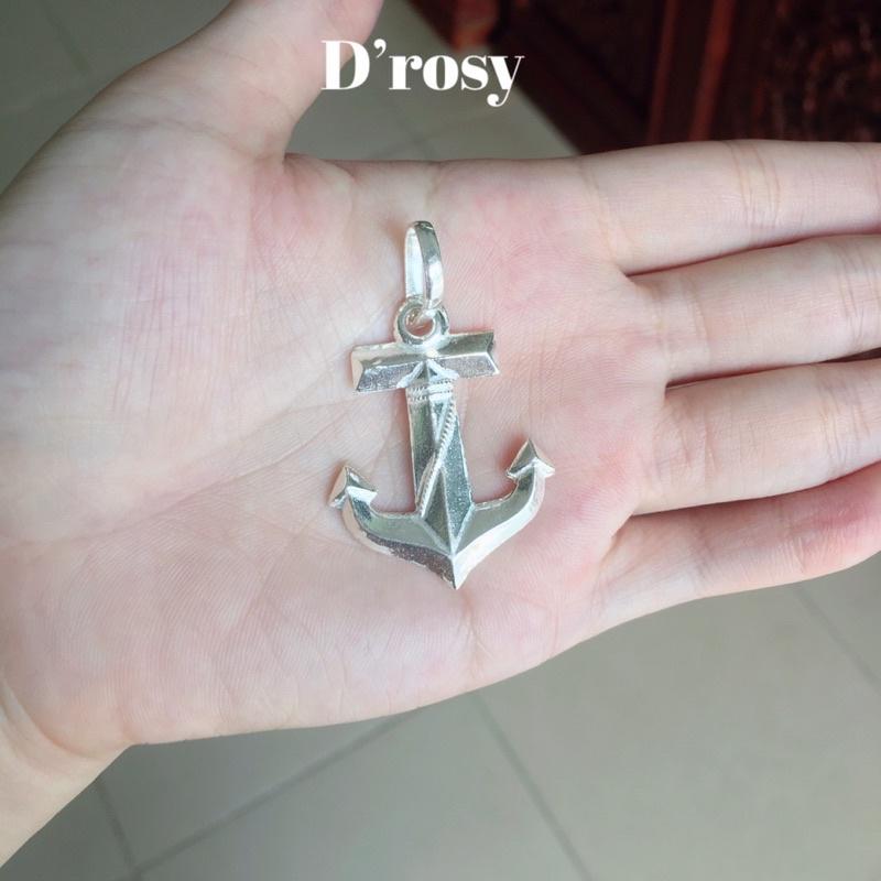 Mặt dây chuyền bạc mỏ neo nặng 1,8 chỉ dài 4,8 cm bạc nguyên chất có bảo hành