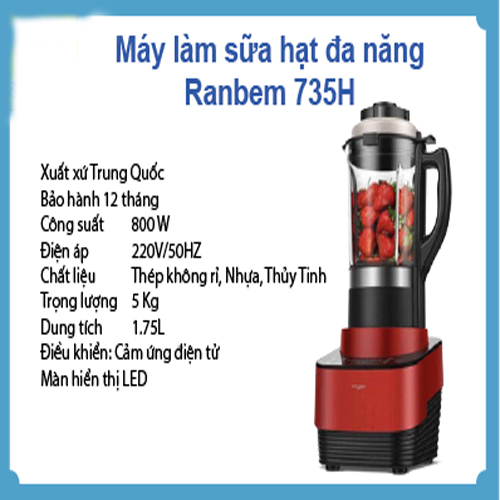 Máy làm sữa hạt xay nấu đa năng 2in1 công suất 1800W dung tích 1.75L