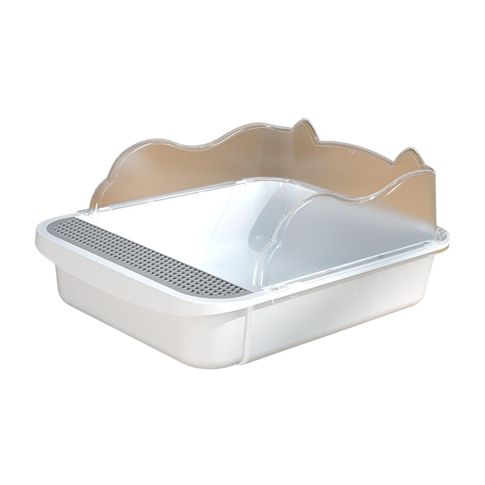 Cat Litter Box for Indoor Cats Semi Enclosed Cat Sand Box Kitty Litter Pan