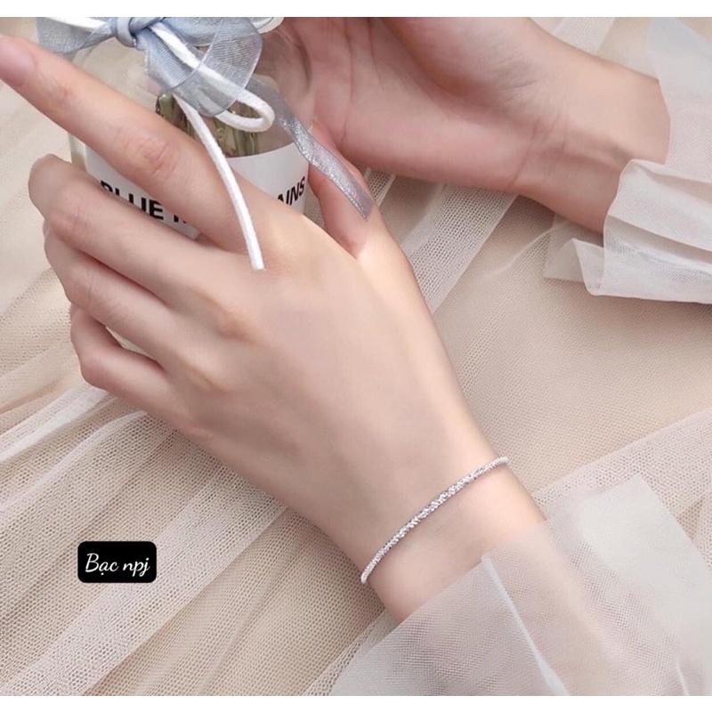 Lắc Tay Xù óng ánh lấp lánh, Vòng Tay nữ Bạc Ta - Bạc npj