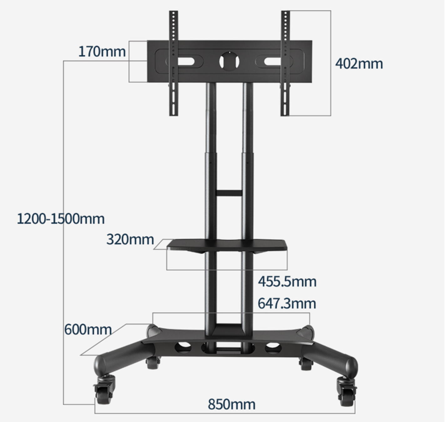 Kệ Tivi Di Dộng Ava1500c dùng cho TV 32-65 inch ( Hàng Nhập Khẩu )