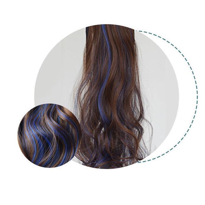 Tóc cột giả xoăn Line Xanh & Tím
