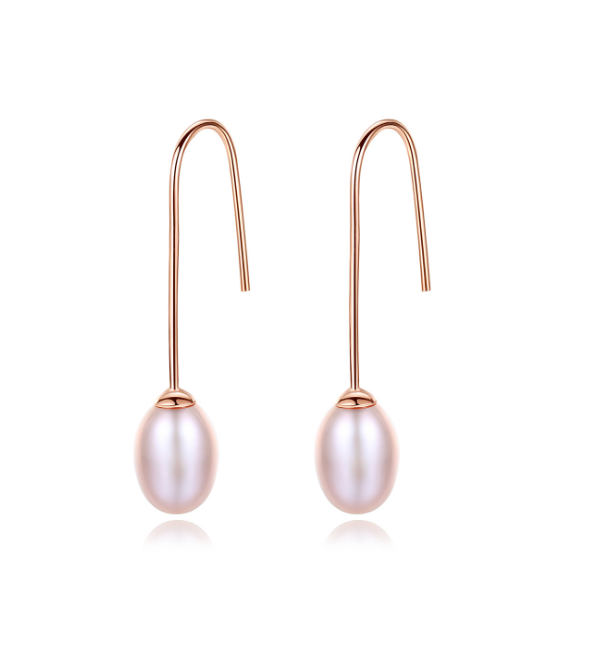 Bông tai bạc nữ ️bạn gái ️ Khuyên tai bạc S925 Nữ Công Sở Sát Tai Ngọc Trai Nước Ngọt Khuyên Tai Ngọc Trai Thật