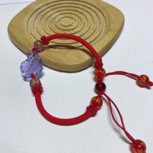 Vòng hồ ly đá lưu ly tết chỉ đỏ
