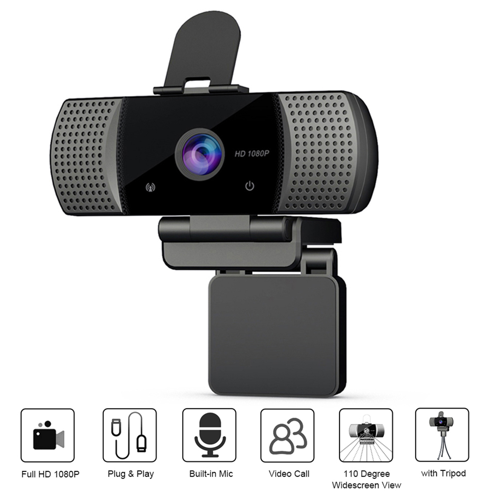 Webcam USB Góc Rộng Full HD 1080p USB2.0 Không Có Ổ Đĩa Với Mic Web Cam Cho Hội Nghị Trực Tuyến Phát Trực Tiếp Trên Máy Tính Xách Tay