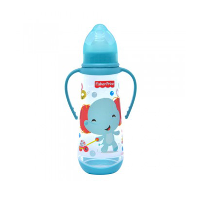 Bình sữa núm silicone, tay cầm, kèm đế 250ml Fisher Price FP13