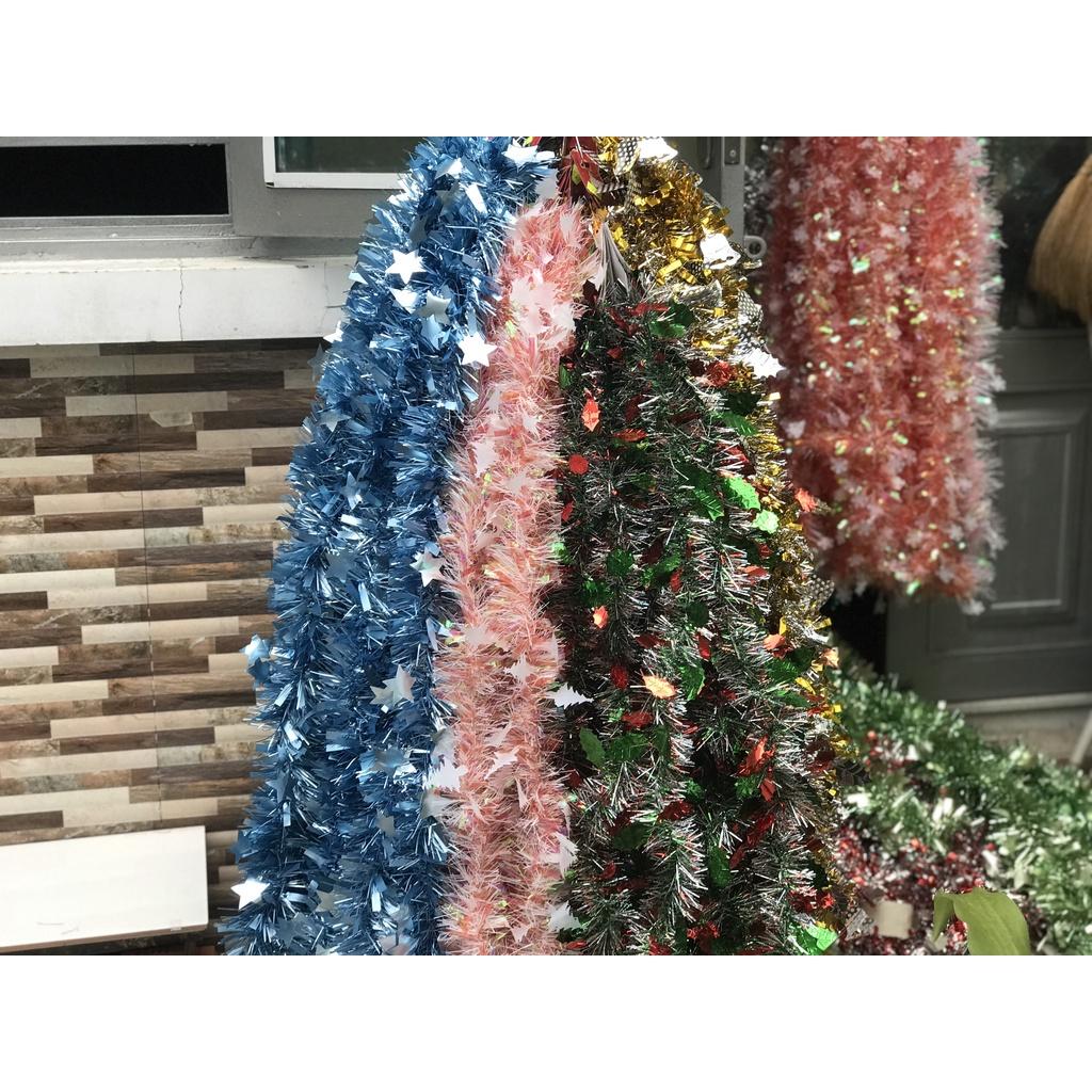 Dây kim tuyến trang trí NOEL, tết 2023 dái 1.5m mẫu mới đẹp hàng dày