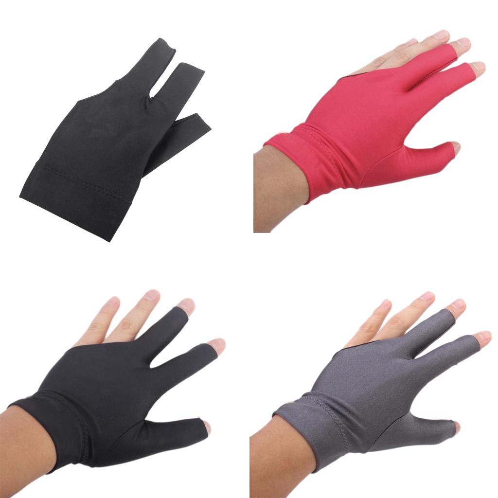 3Pcs Snooker Billiard Cue Gloves Pool Left Hand Open Three Finger Glove