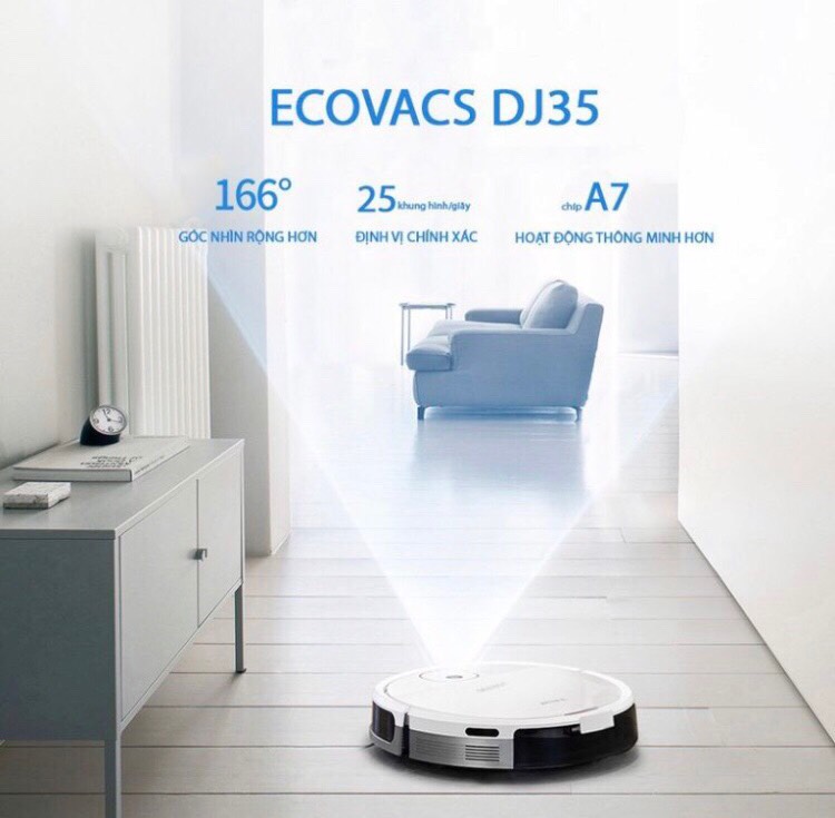 ROBOT HÚT BỤI LAU NHÀ thông minh Ecovacs deebot DJ35  -HÀNG CHÍNH HÃNG