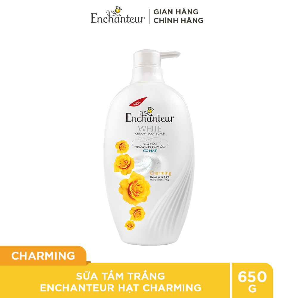 Sữa Tắm Trắng Và Dưỡng Ẩm Có Hạt Enchanteur Charming 650Gr